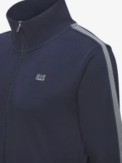 Veste à col montant avec rayures et larges bords-côtes en coton