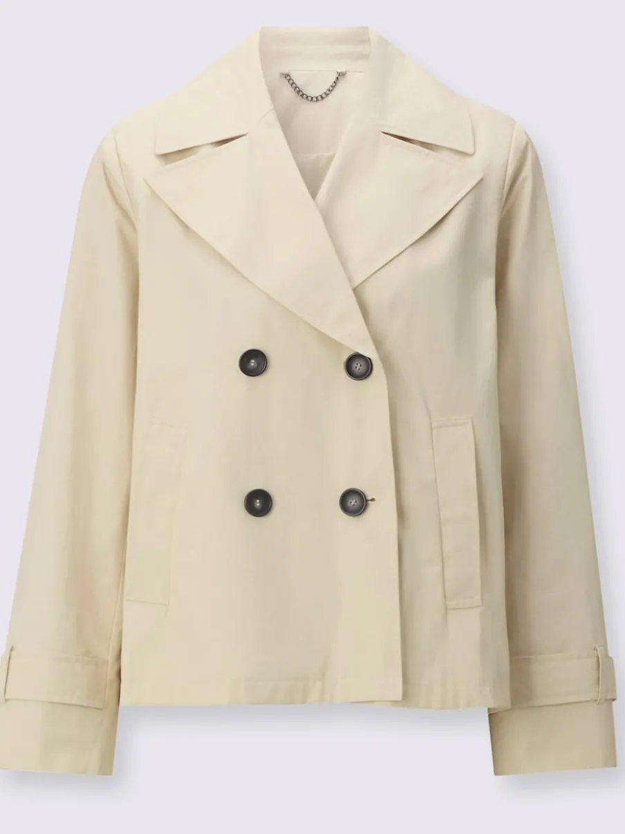Veste courte à col à revers et manches longues avec poches raglan
