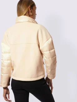 Veste courte mélange de matières tendance