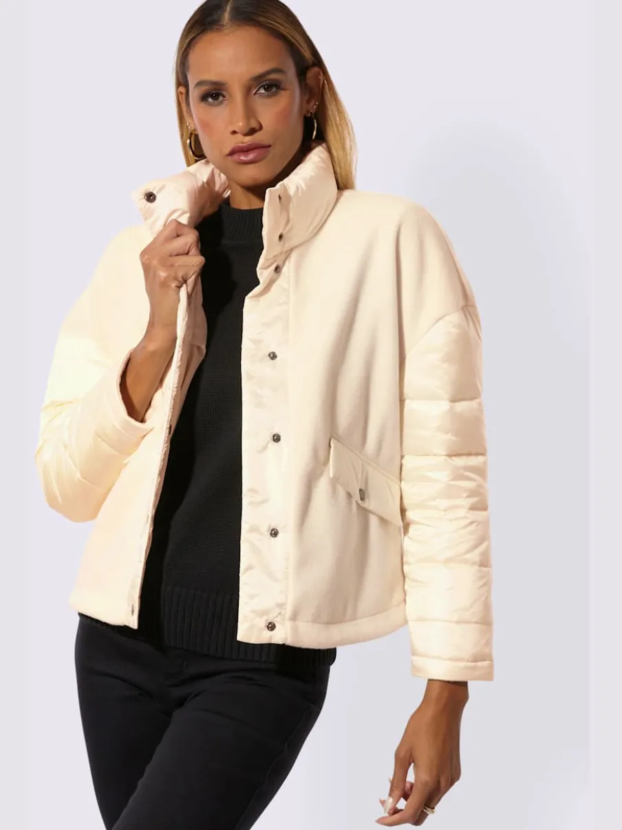 Veste courte mélange de matières tendance