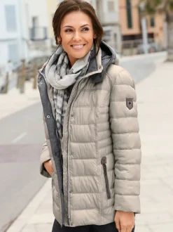 Veste décontractée col montant avec capuche amovible