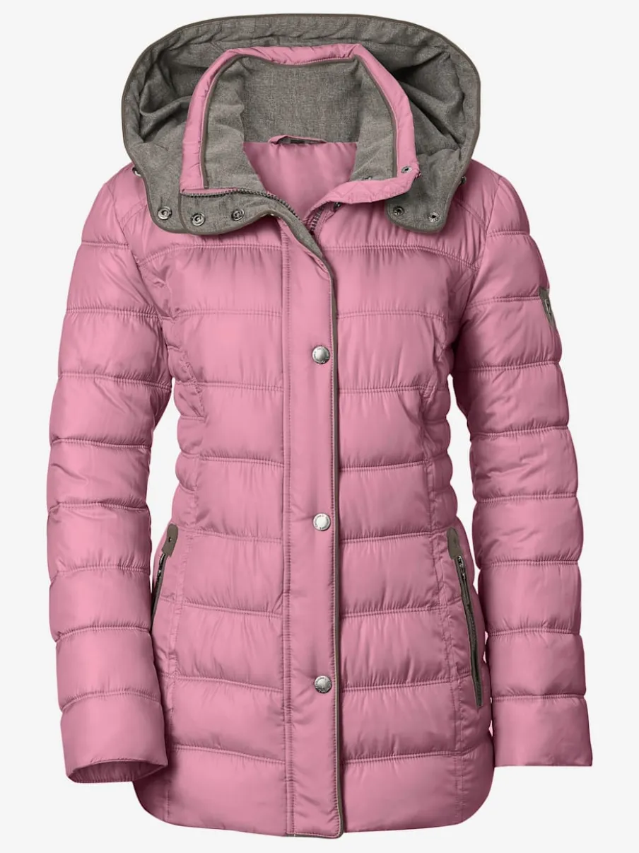 Veste décontractée col montant avec capuche amovible