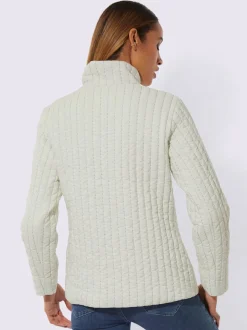 Veste décontractée en polyester recyclé à matelassage rayé