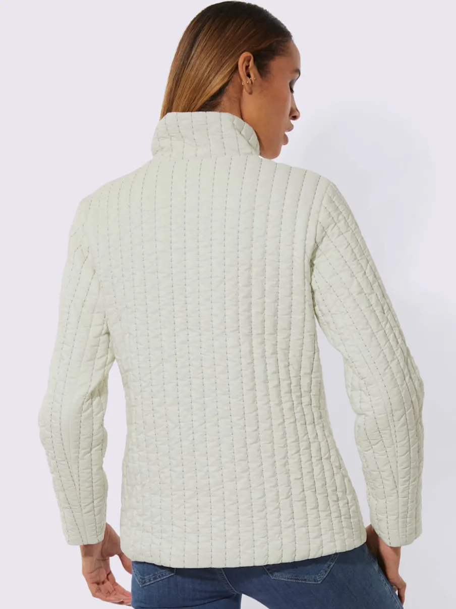 Veste décontractée en polyester recyclé à matelassage rayé