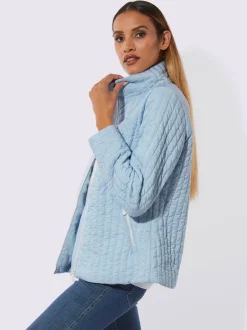 Veste décontractée en polyester recyclé à matelassage rayé