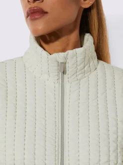 Veste décontractée en polyester recyclé à matelassage rayé