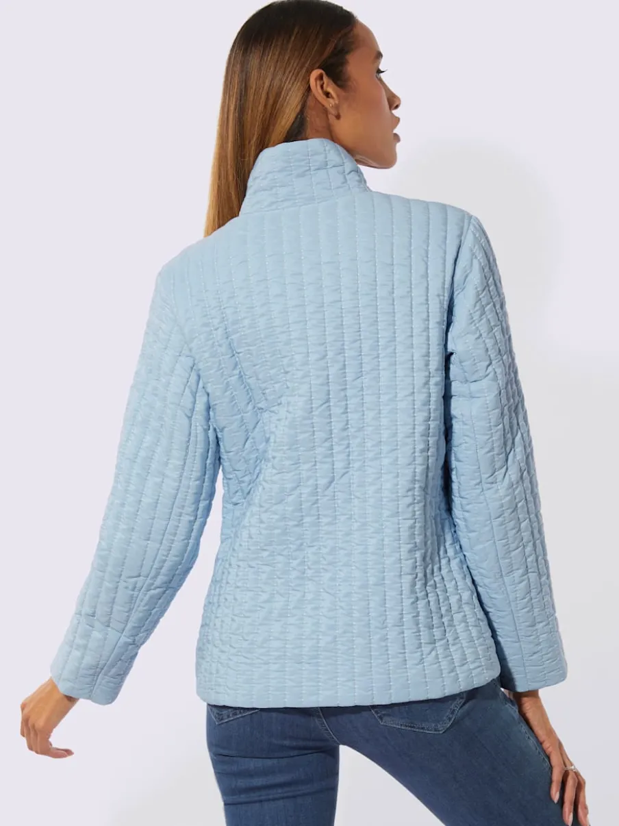 Veste décontractée en polyester recyclé à matelassage rayé