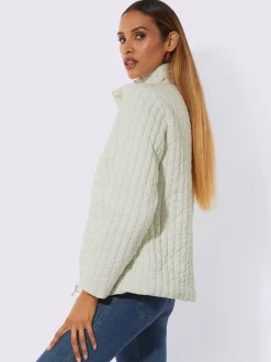 Veste décontractée en polyester recyclé à matelassage rayé