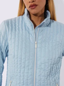 Veste décontractée en polyester recyclé à matelassage rayé