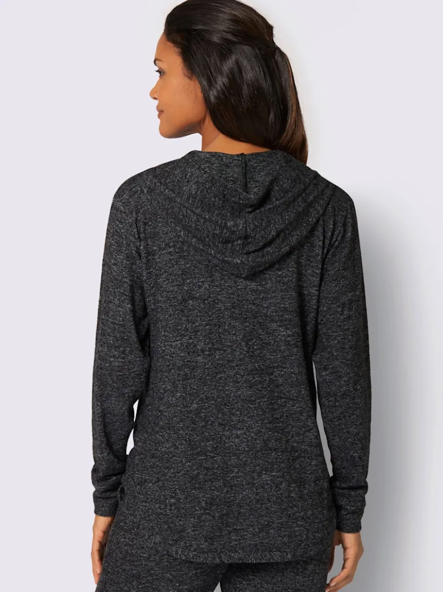 Veste douce avec capuche et glissière intégrale extensible