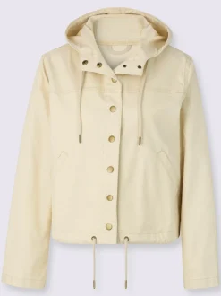 Veste en coton avec col capuche et poches raglan