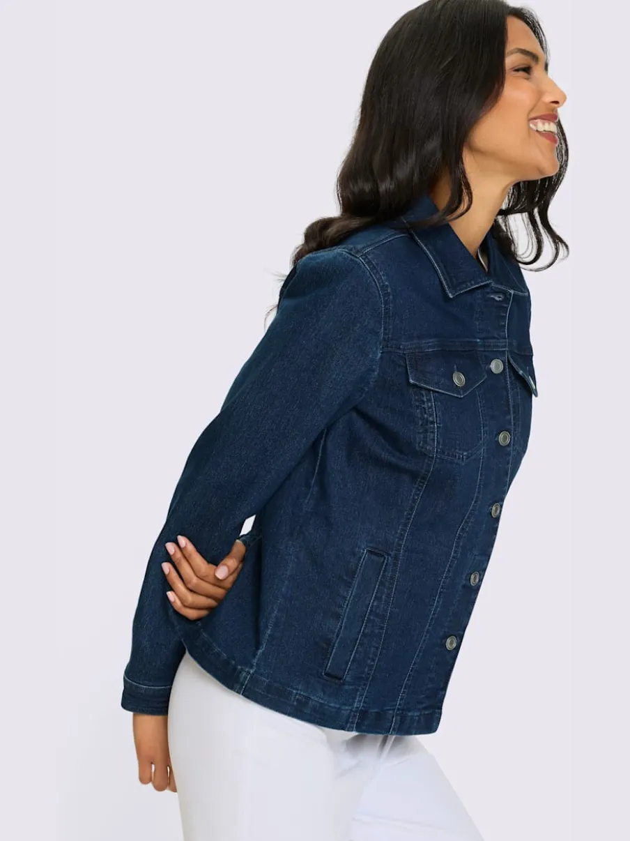 Veste en jean avec col chemise et manches longues