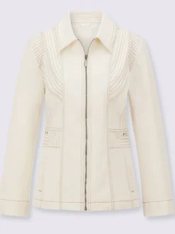 Veste en jean avec col à revers et poches zippées