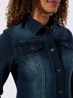 Veste en jean à col chemise et manches longues
