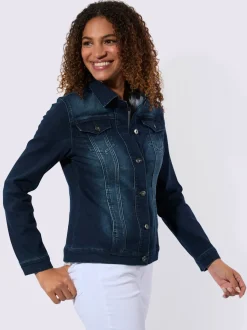 Veste en jean à col chemise et manches longues