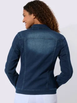 Veste en jean à col chemise et manches longues