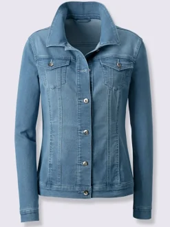 Veste en jean à col chemise et manches longues