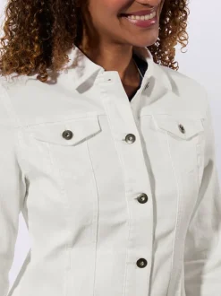 Veste en jean à col chemise et manches longues