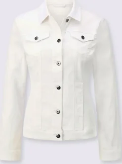 Veste en jean à col chemise et manches longues