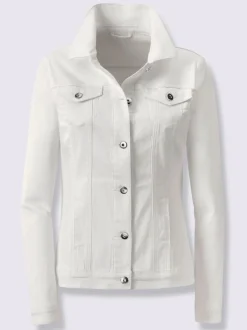 Veste en jean à col chemise et manches longues