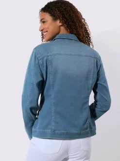 Veste en jean à col chemise et manches longues
