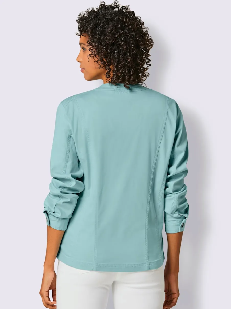 Veste en jean confortable avec coutures contrastées réversibles