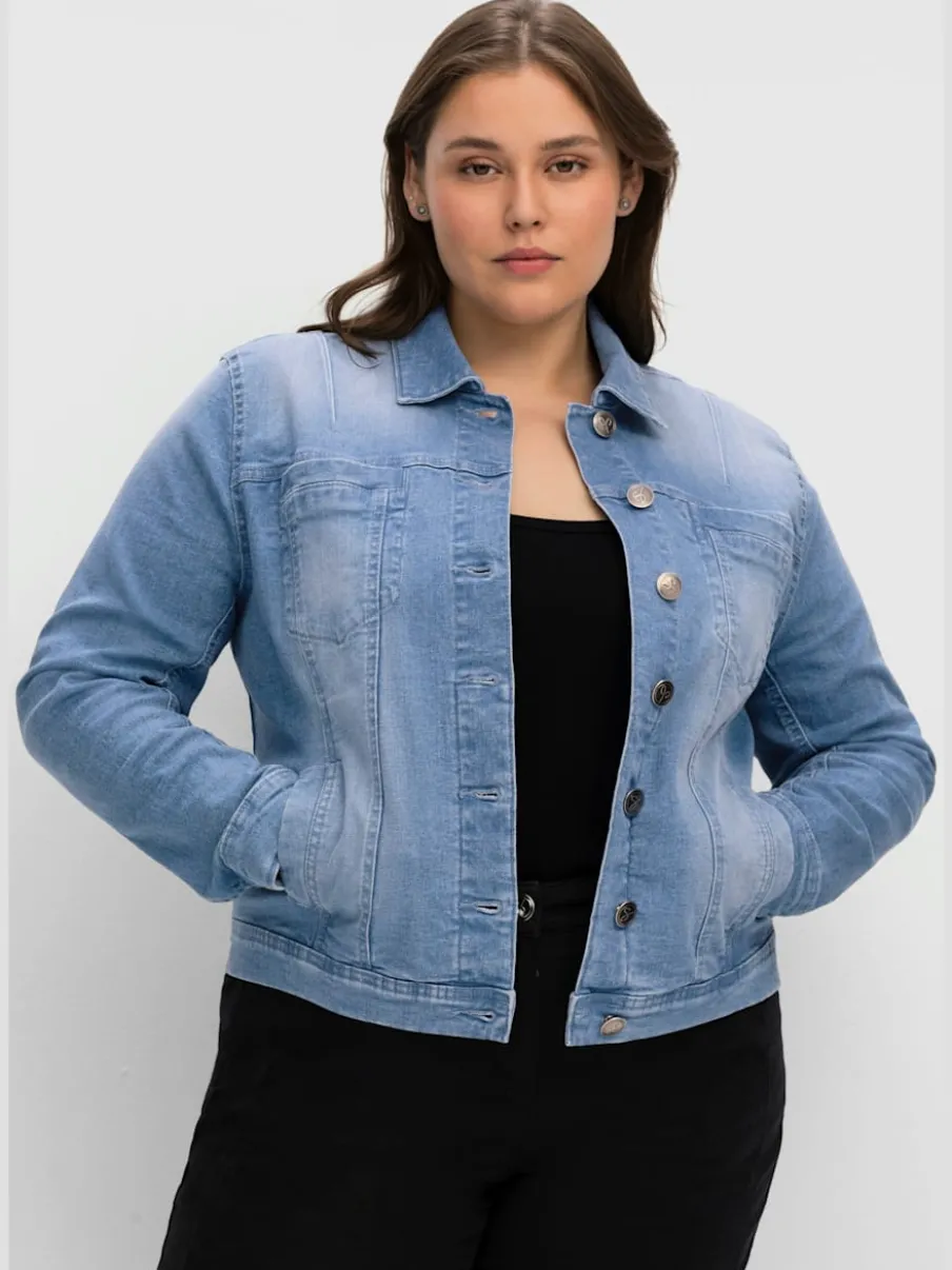 Veste en jean délavage tendance