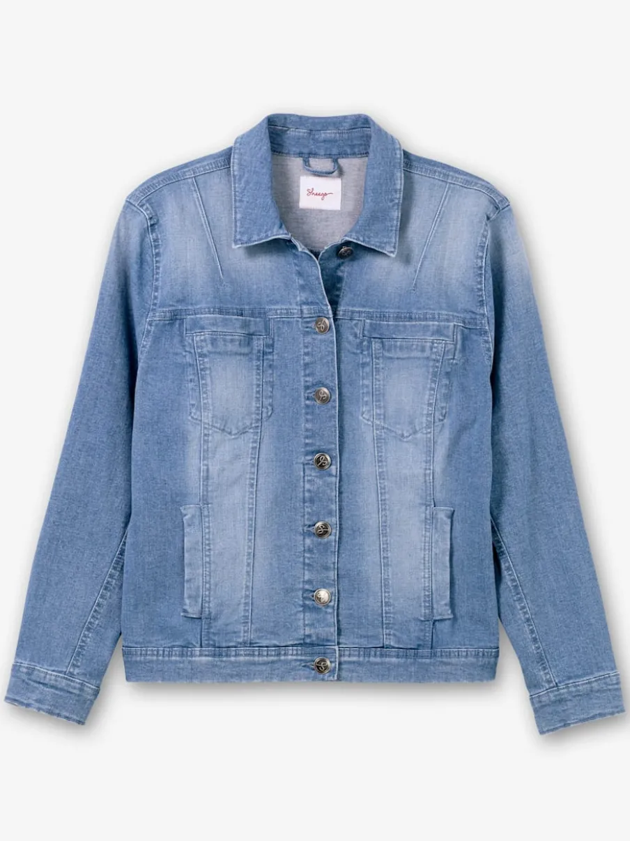 Veste en jean délavage tendance