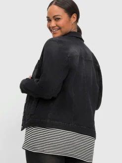 Veste en jean délavage tendance