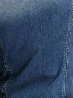 Veste en jean délavé légèrement cintrée manches longues retroussables
