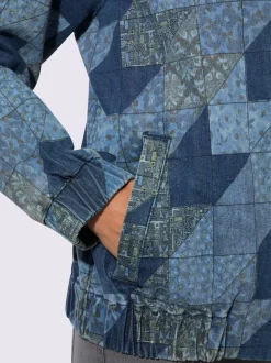 Veste en jean manches et ourlet élastiqués