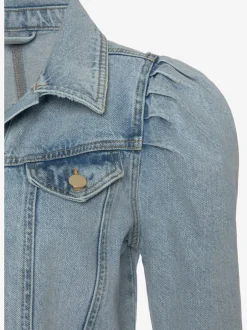 Veste en jean à manches longues avec poches décoratives