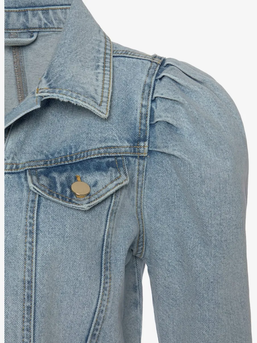 Veste en jean à manches longues avec poches décoratives