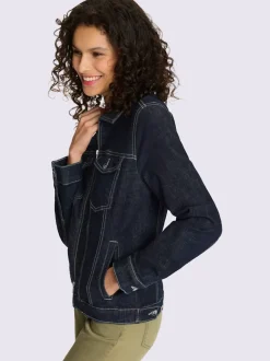 Veste en jean à manches longues avec poches poitrine