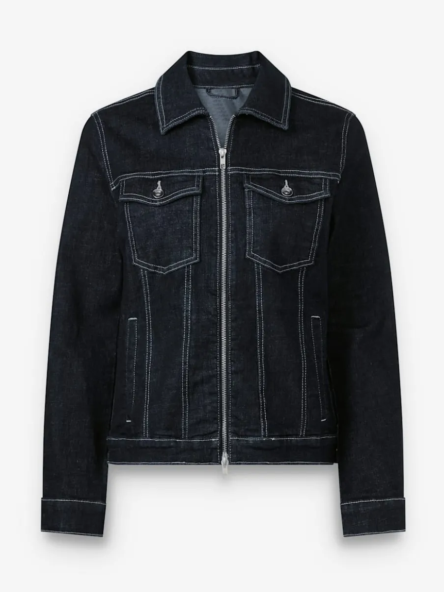 Veste en jean à manches longues avec poches poitrine