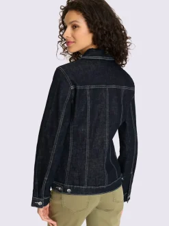 Veste en jean à manches longues avec poches poitrine