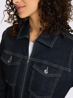 Veste en jean à manches longues avec poches poitrine