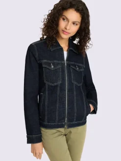 Veste en jean à manches longues avec poches poitrine