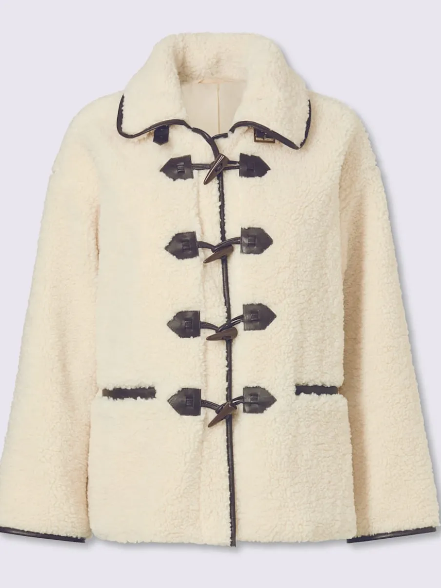 Veste en peluche passepoil contrasté