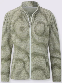 Veste en polaire à col montant et rayures sportives