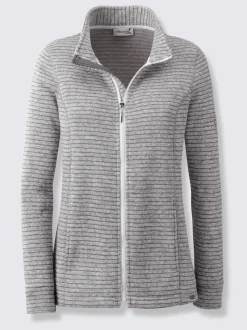 Veste en polaire à col montant et rayures sportives