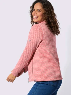 Veste en polaire à col montant et rayures sportives