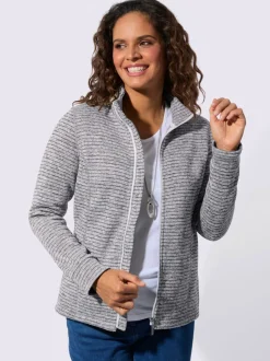 Veste en polaire à col montant et rayures sportives