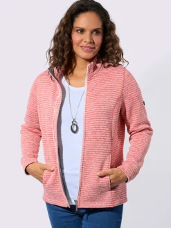 Veste en polaire à col montant et rayures sportives