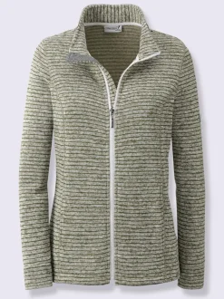 Veste en polaire à col montant et rayures sportives