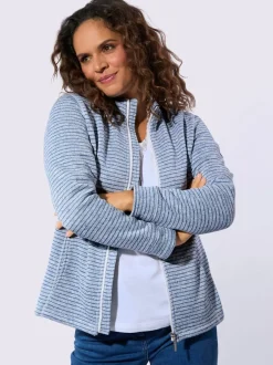 Veste en polaire à col montant et rayures sportives