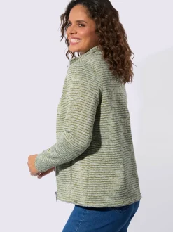 Veste en polaire à col montant et rayures sportives