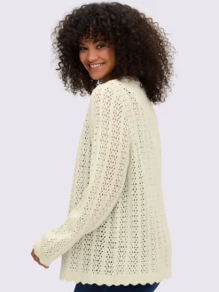 Veste en tricot ajouré coupe courte mode