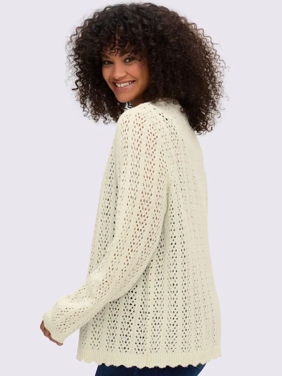Veste en tricot ajouré coupe courte mode