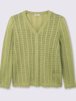 Veste en tricot ajouré coupe courte mode